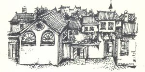 Etz Hayyim Synagogue Hania, drawing Nikos Stavroulakis.