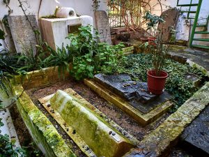 Graves in southern Ronald Lauder courtyard.